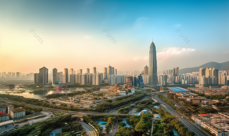 道路现代城市规划俯拍摄影都市高楼大厦楼房房子建筑摄影,高清,摄影图,摄影图片,图片大全,摄影图免费下载